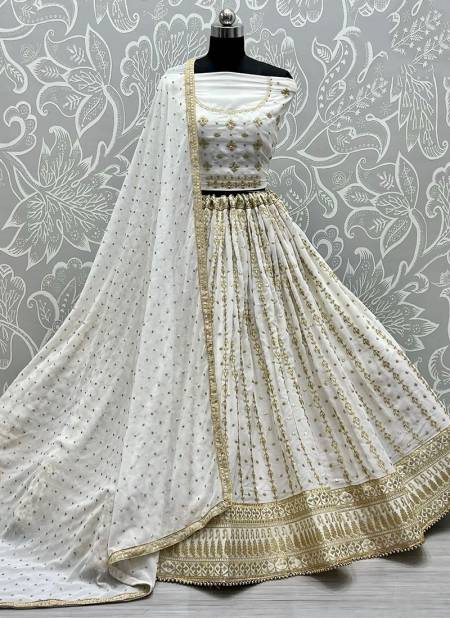 White Colour Anjani A2341 New Latest Designer Ethnic Wear Georgette Lehenga Choli Collection A2341 A